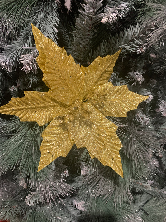 Gold Glitter Poinsettia