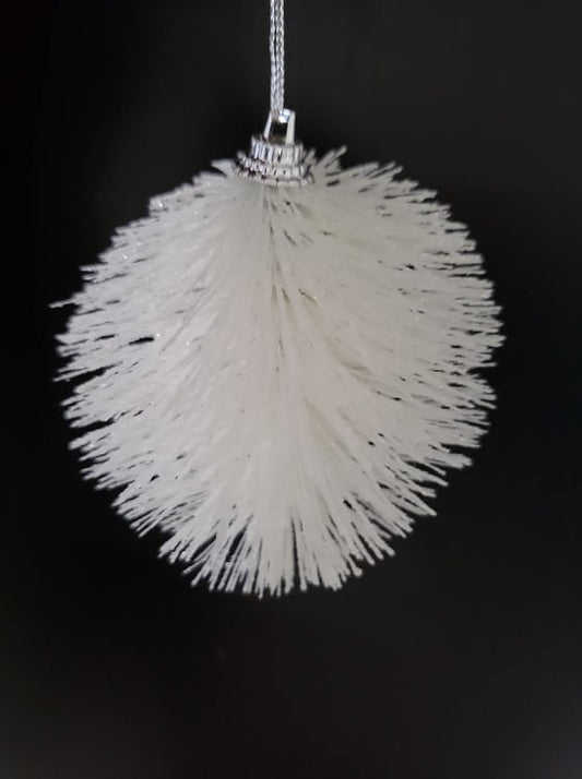 White Glitter Brush Ball