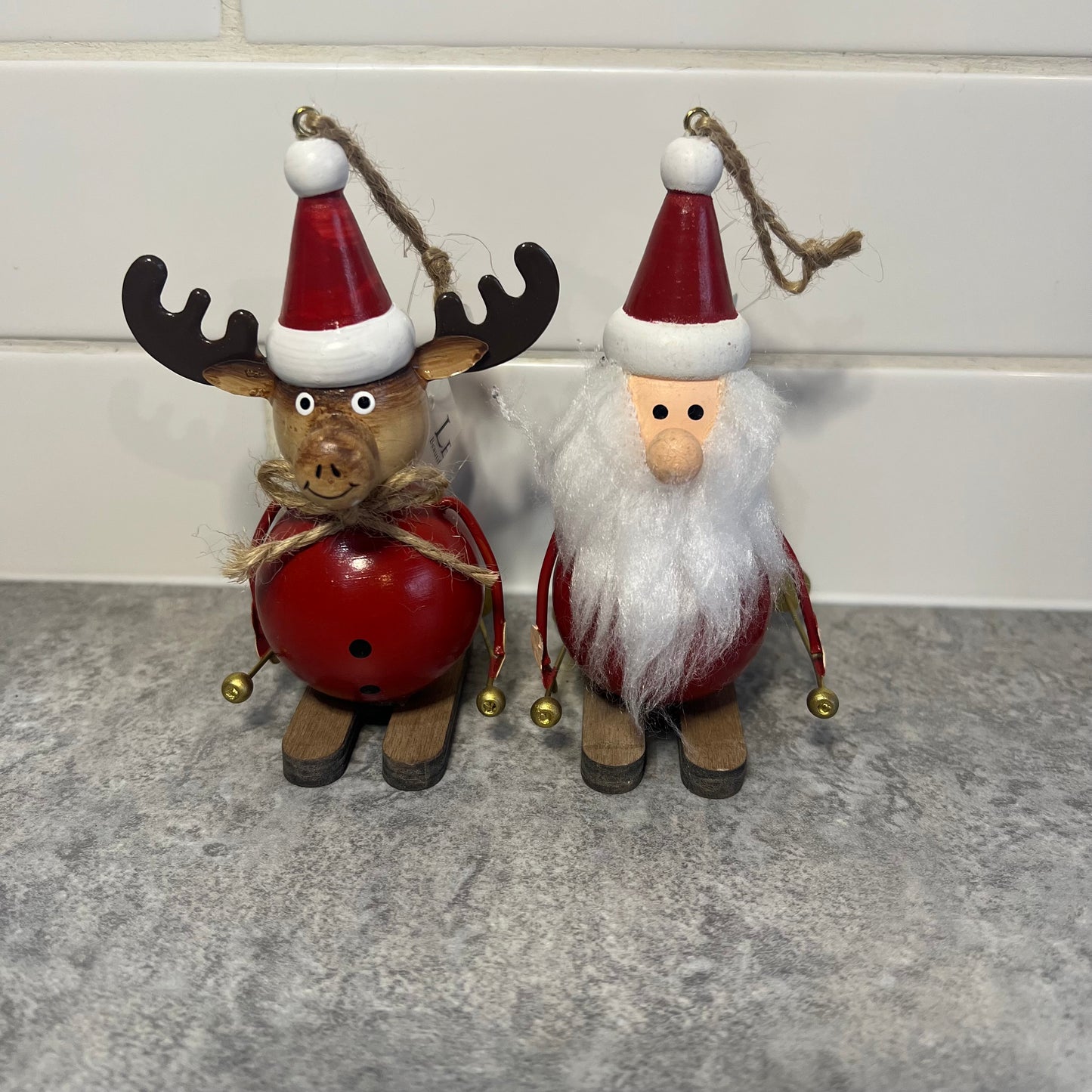 Skiing Reindeer & Santa