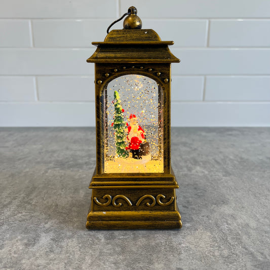 Lantern Snowglobe with Santa