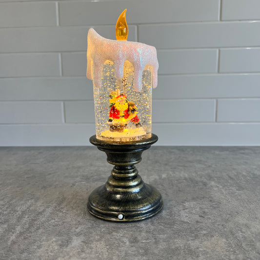 Candle Snowglobe with Santa