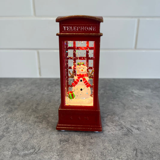 Small Phonebox with Snowman