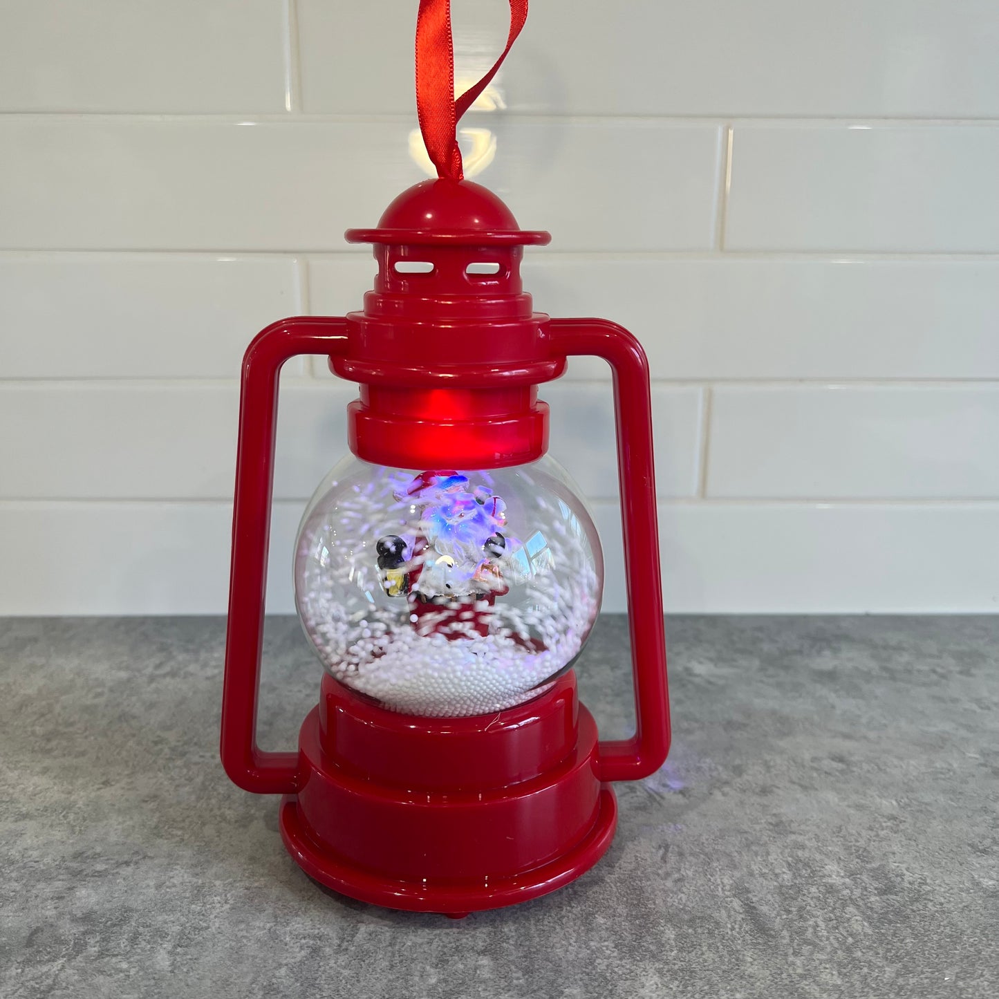 Snowing Santa Lantern