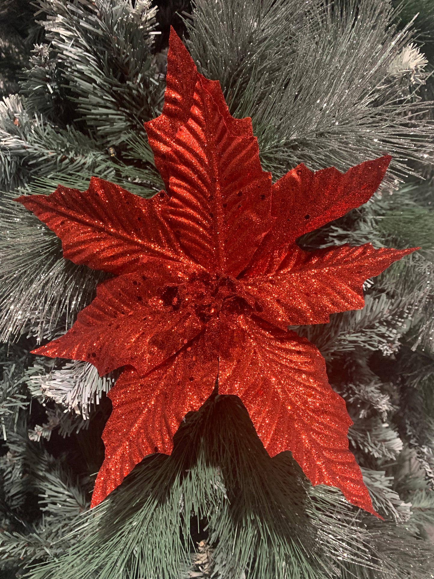 Red Glitter Poinsettia